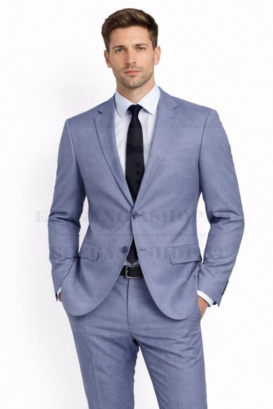                           Newsmen elasztikus slim öltöny - Kékesszürke Öltöny, mellény